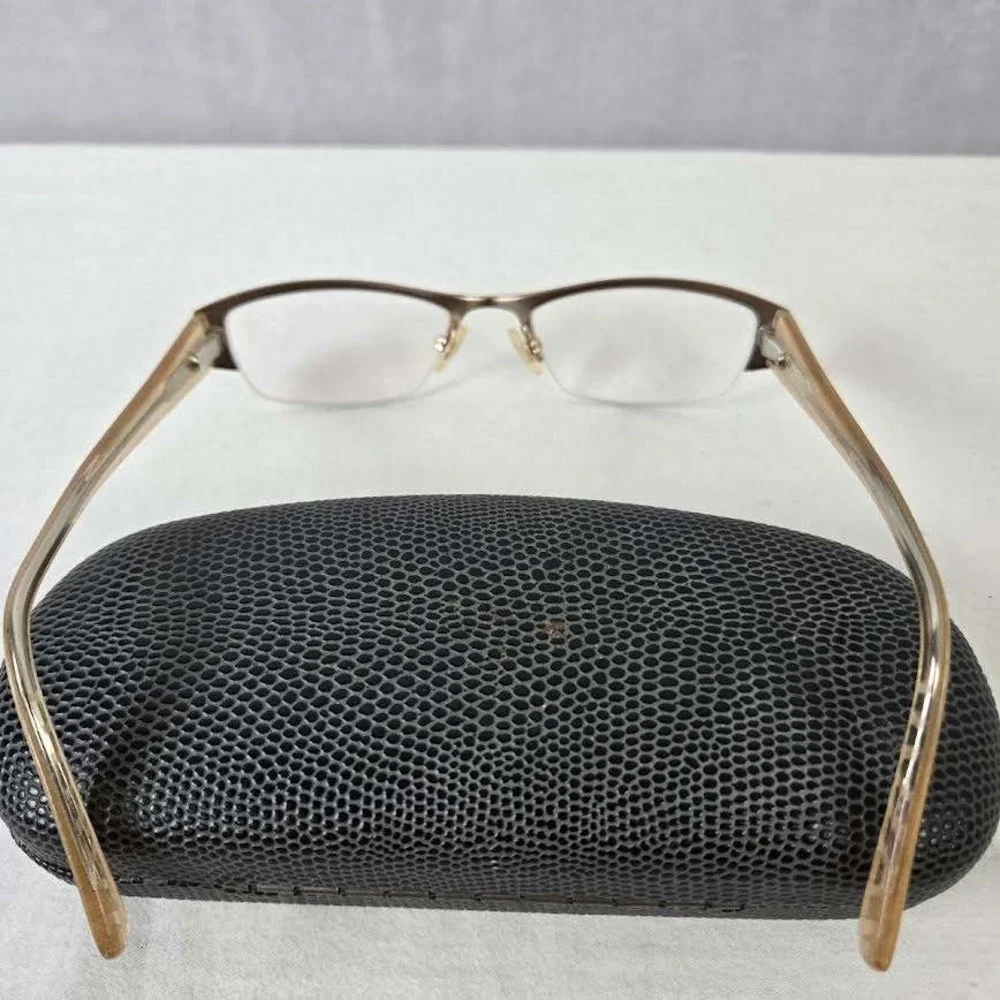 Carmen Marc Valvo Bronze Semi Rimless Eyeglass Frames with Case CV147 Made Japan